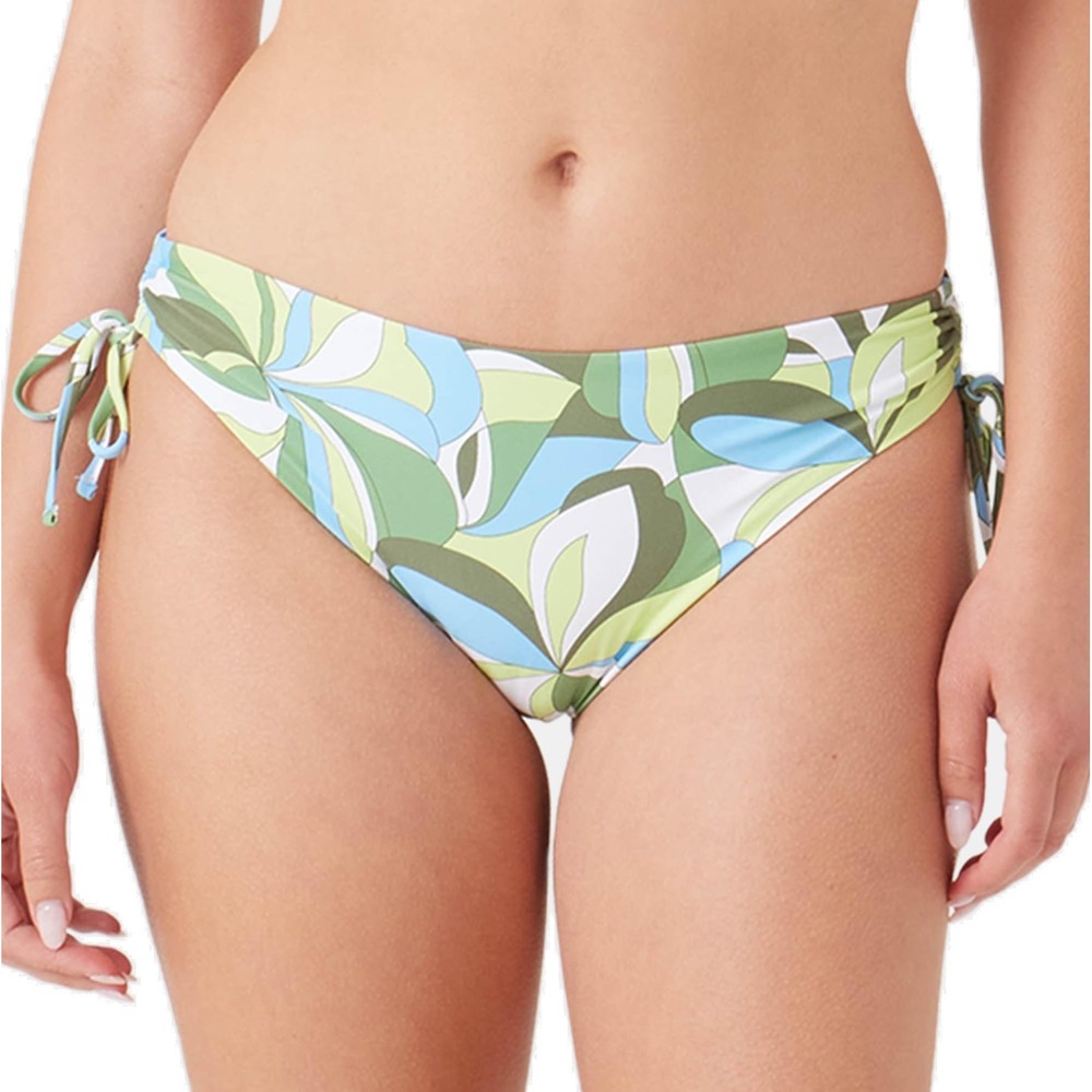 NWT Roxy Green Tropics Side Tie Bikini Bottoms UPF 50+ Quick Dry Medium